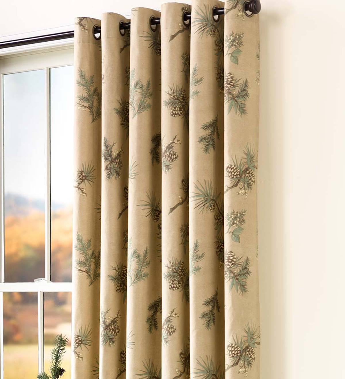 Thermalogic™ Insulated Peaceful Pine Grommet-Top Curtain Pair, 84"L