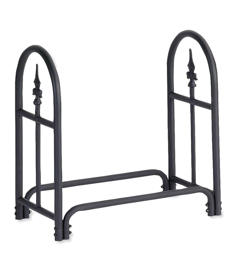 Small Heavy Duty Steel Wood Rack with Finial Design