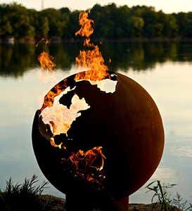 American-Made Firepit Art Third Rock Globe Fire Pit