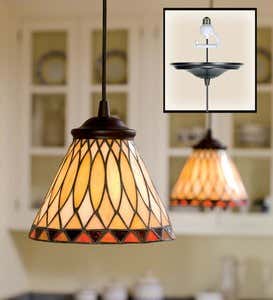 Screw-In Stained Glass Pendant Light