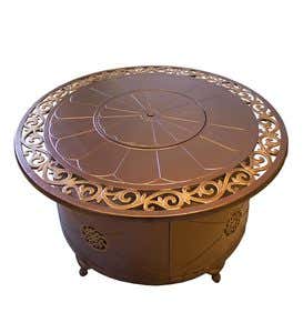 Round Cast Aluminum Propane Fire Pit