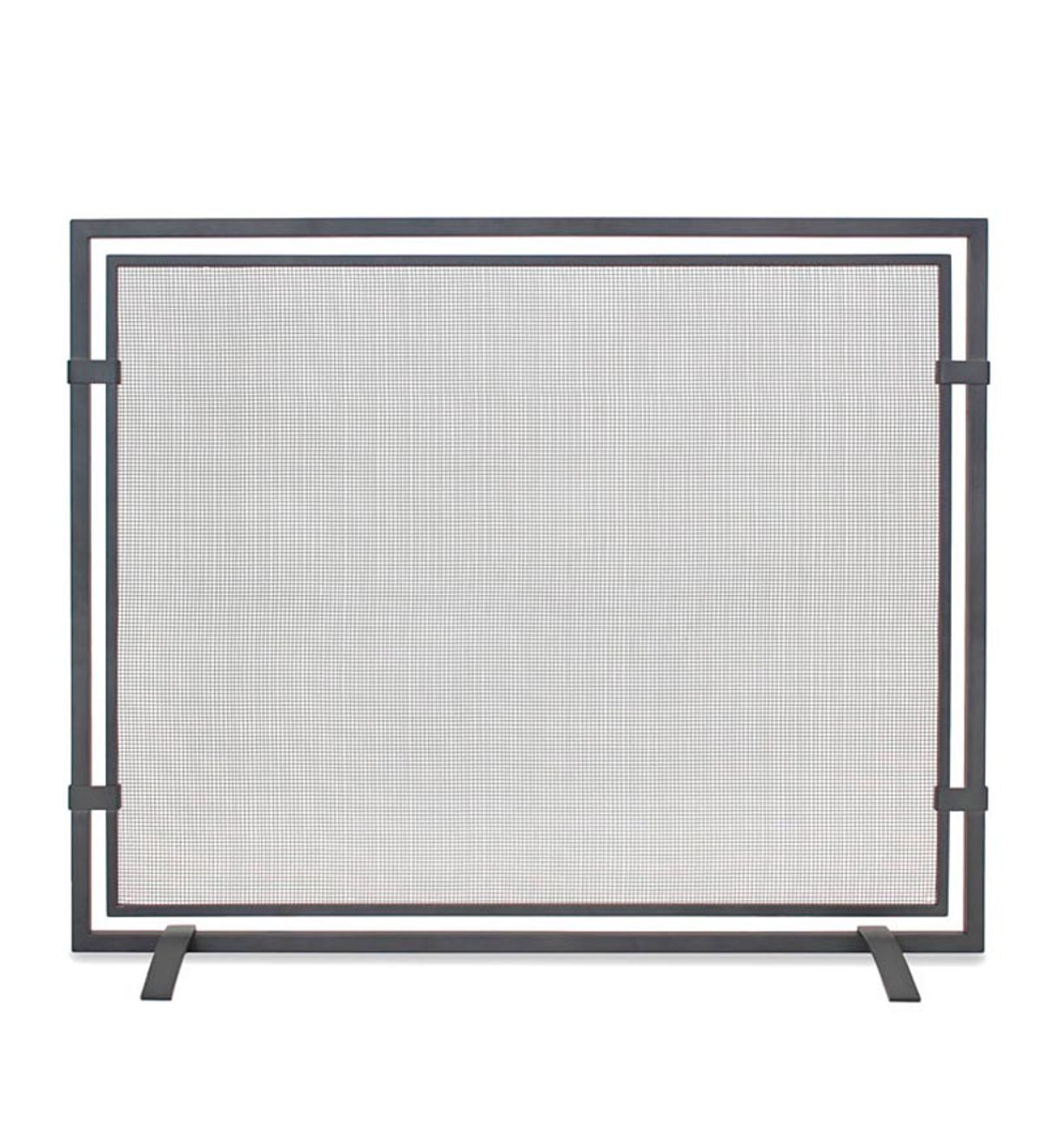 Sinclair Single Panel Fireplace Screen in Natural Iron Finish - Iron