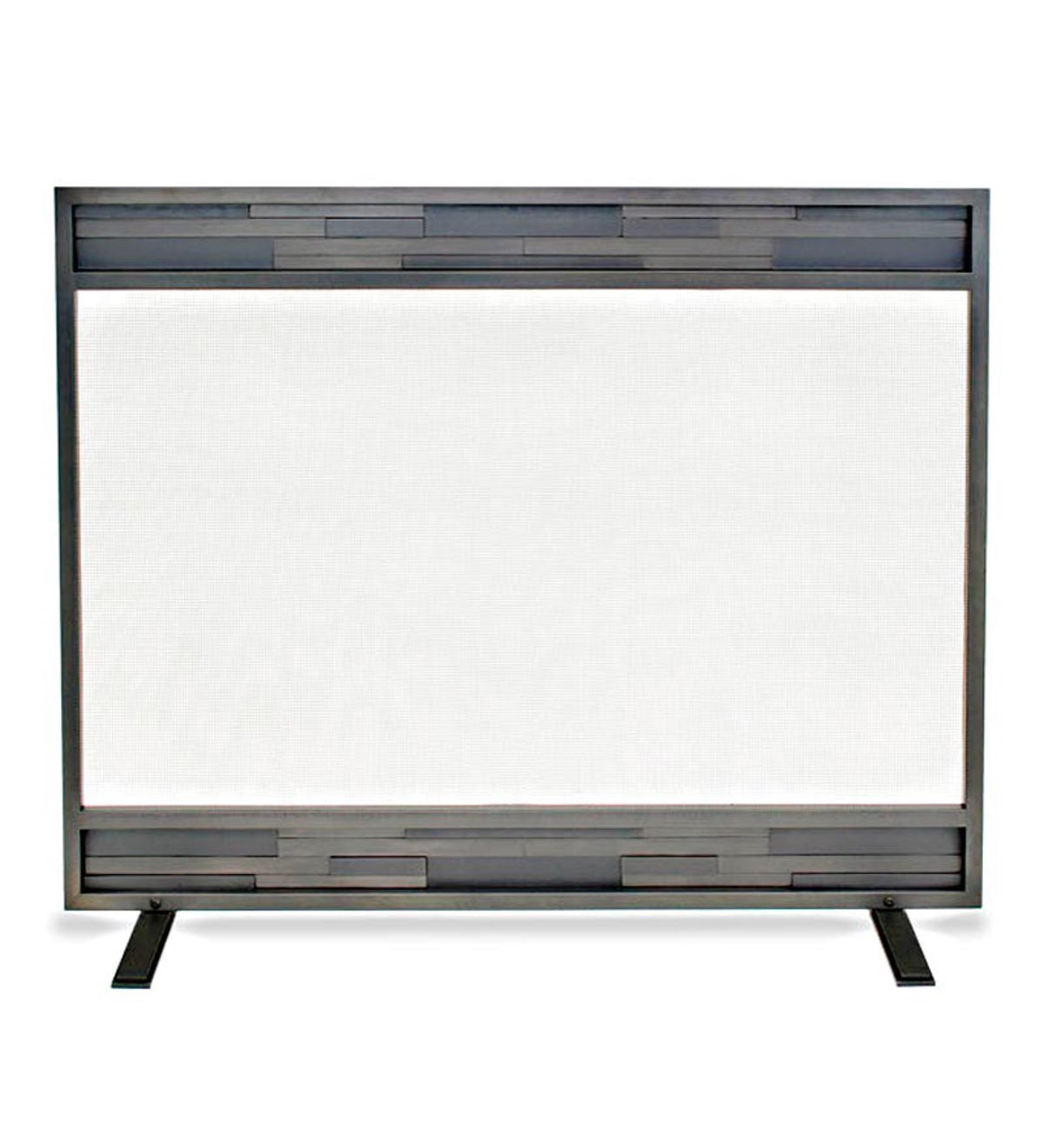 Lanier Single Panel Fireplace Screen in Natural Iron Finish