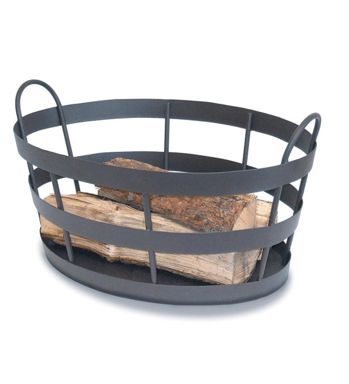 Wrought Iron Craftsman Shaker-Style Indoor/Outdoor Log Bin