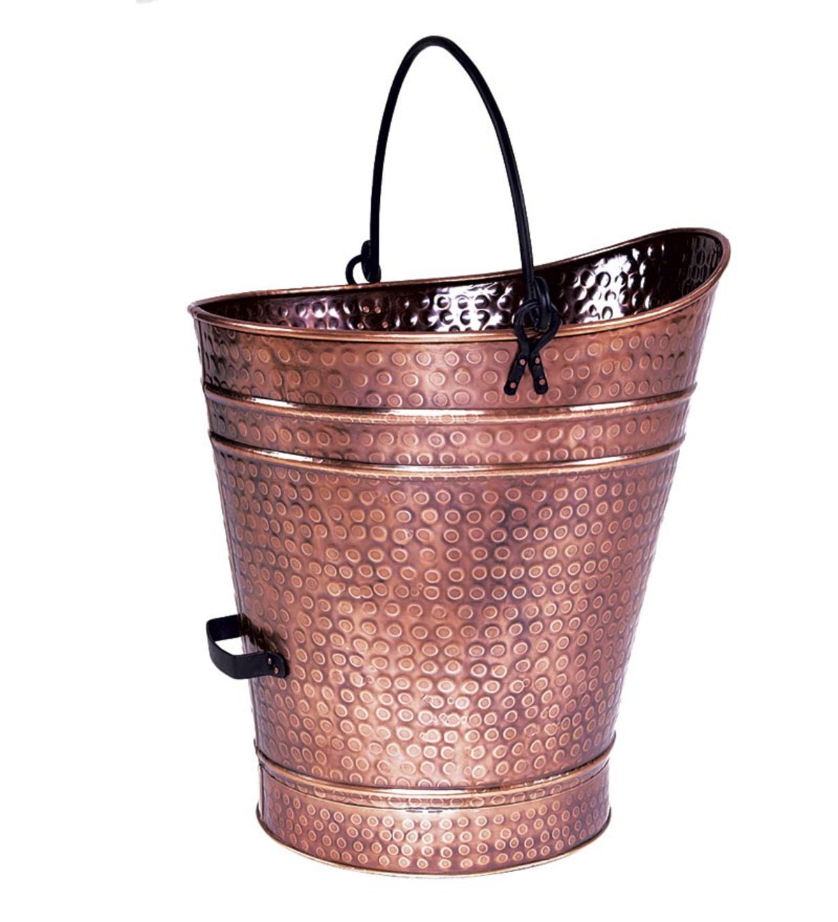 Large Iron Coal Hod in Antique Copper Finish