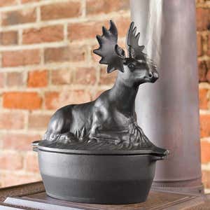 Cast Iron Moose Wood Stove Steamer