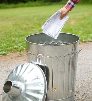 Galvanized Metal Garden/Home Incinerator Waste Can