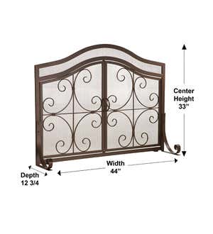 Sale! Small Crest Fireplace Screen With Doors