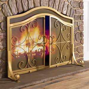 Crest Fireplace Screen With Doors