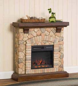 Stacked Stone Electric Infrared Quartz Fireplace Heater