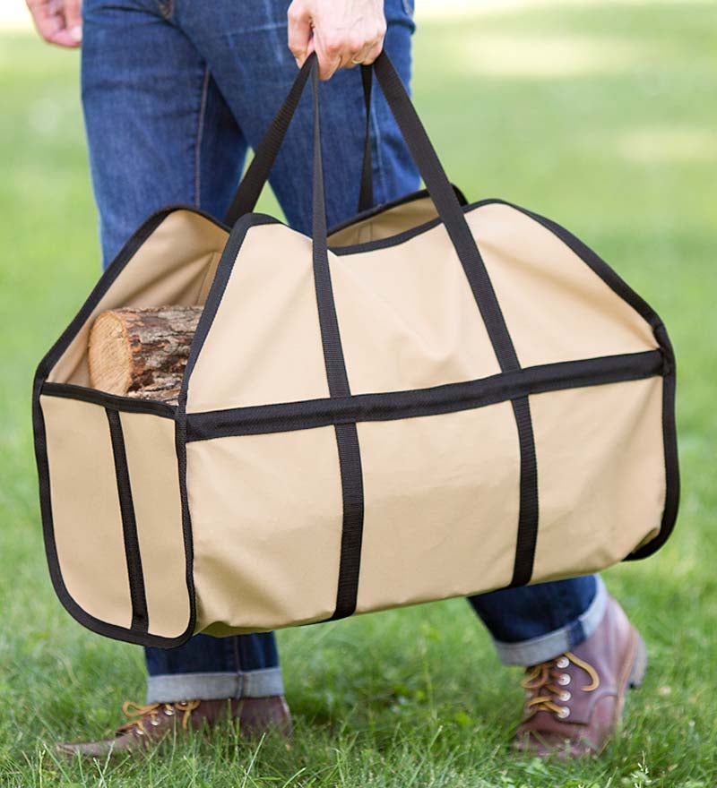 Canvas Log Carrier, Tan