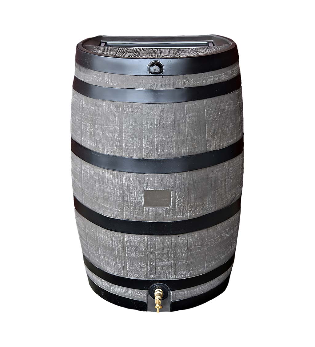 50-Gallon Rain Barrel with Flat Back