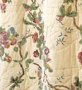 Window Quilt Valance with Ivory Backing, Solid Color - Moss