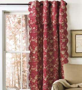 Window Quilt with Ivory Backing, Floral 72”L - Ruby Floral