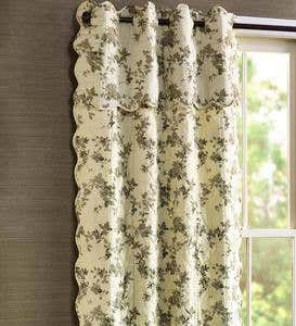 Window Quilt Valance with Ivory Backing, Solid Color - Moss