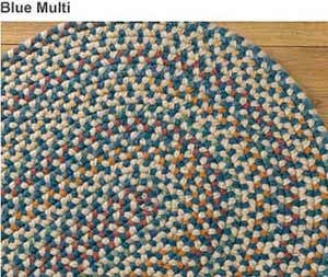 8' x 11' Wool Blend Braided Rug - BLUE MULTI