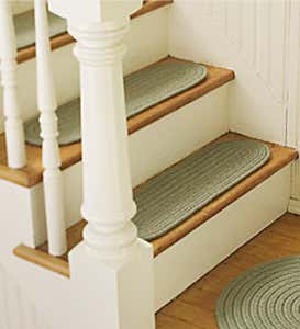 Wool Blend Braided Stair Treads - WHEAT
