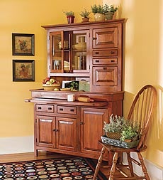 Stained Finish Corner Conestoga Cupboard