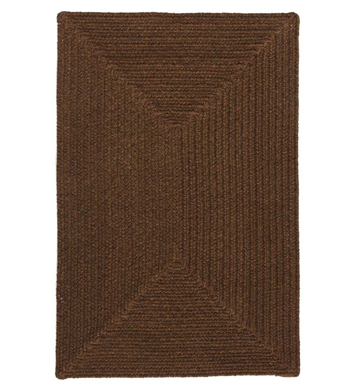 Bear Creek Rectangular Braided Wool Blend Rug, 24”x 36” - Chocolate