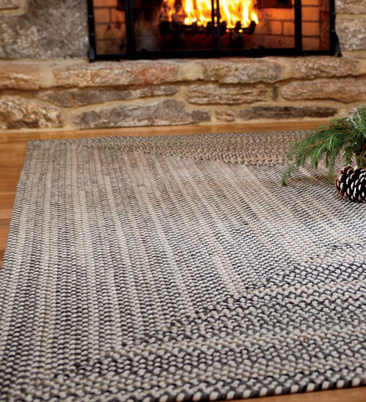 Bear Creek Rectangular Braided Wool Blend Rug