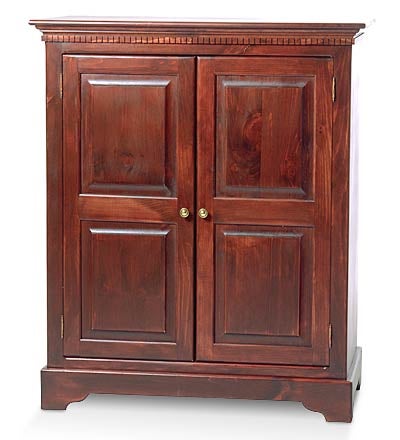 Pine Entertainment Center with Doors, Made in USA