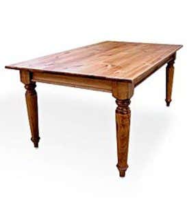 Solid Pine Farmhouse Table with Plank Top, 5'L