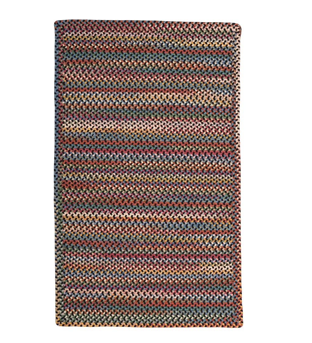 Blue Ridge Rectangle Wool Braided Rug, 7' x 9' - Moss Multi