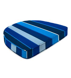 Sunbrella Deluxe Chair Cushion With Rounded Back, 18" x 17¾" x 3" - Peacock Stripe