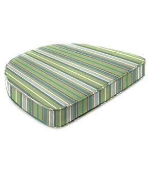 Sunbrella Deluxe Chair Cushion With Rounded Back, 18" x 17¾" x 3" - Peacock Stripe