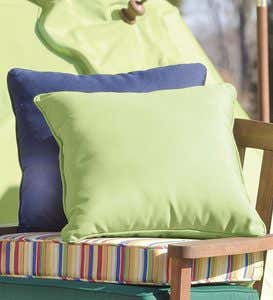 15”sq. Sunbrella™ Deluxe Throw Pillow - Lime Stripe