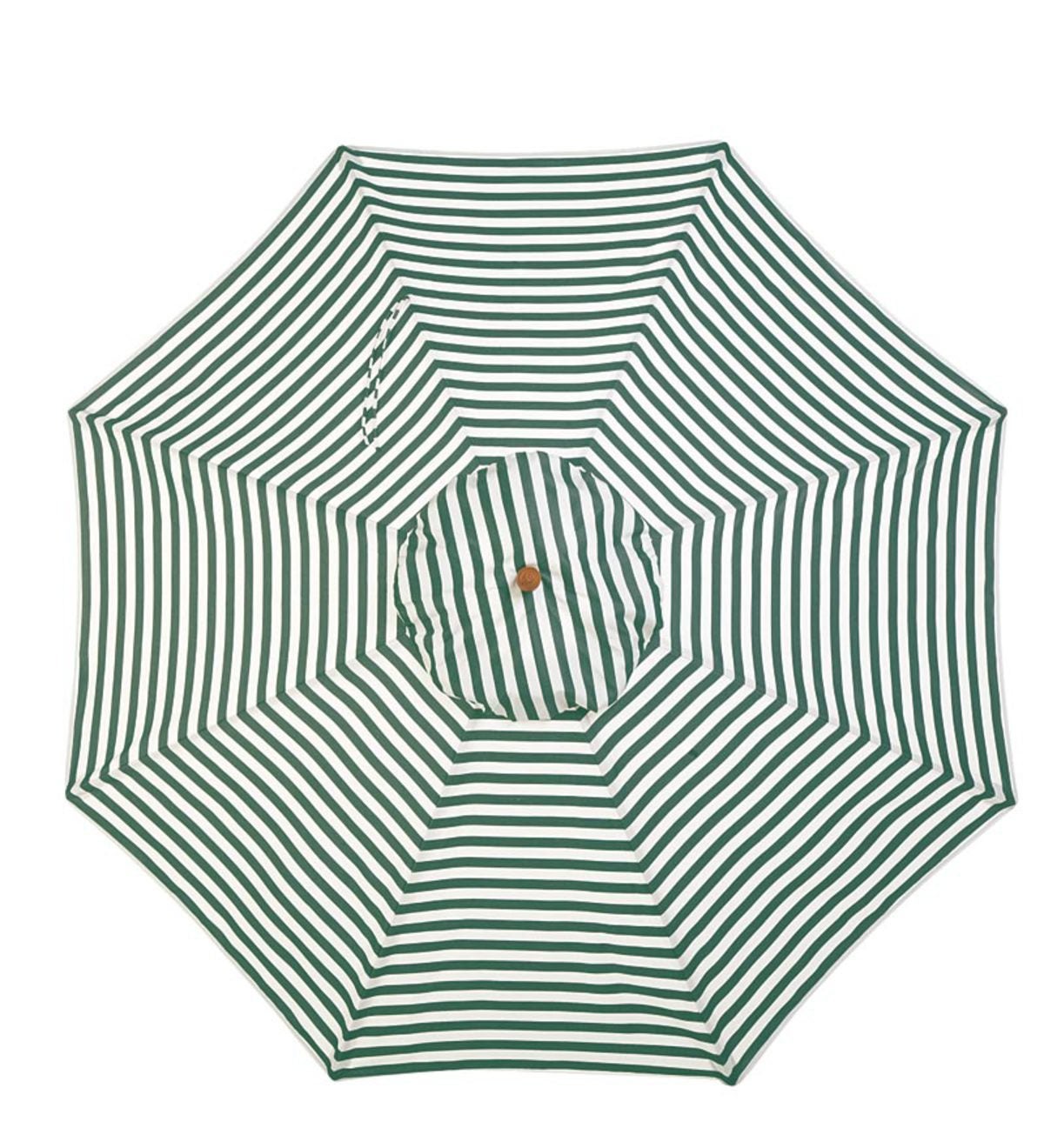 11' Deluxe Sunbrella™ Market Umbrella - Forest Green Stripe