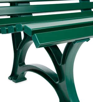 Large 3-Seater Weatherproof PVC Garden Bench - Green