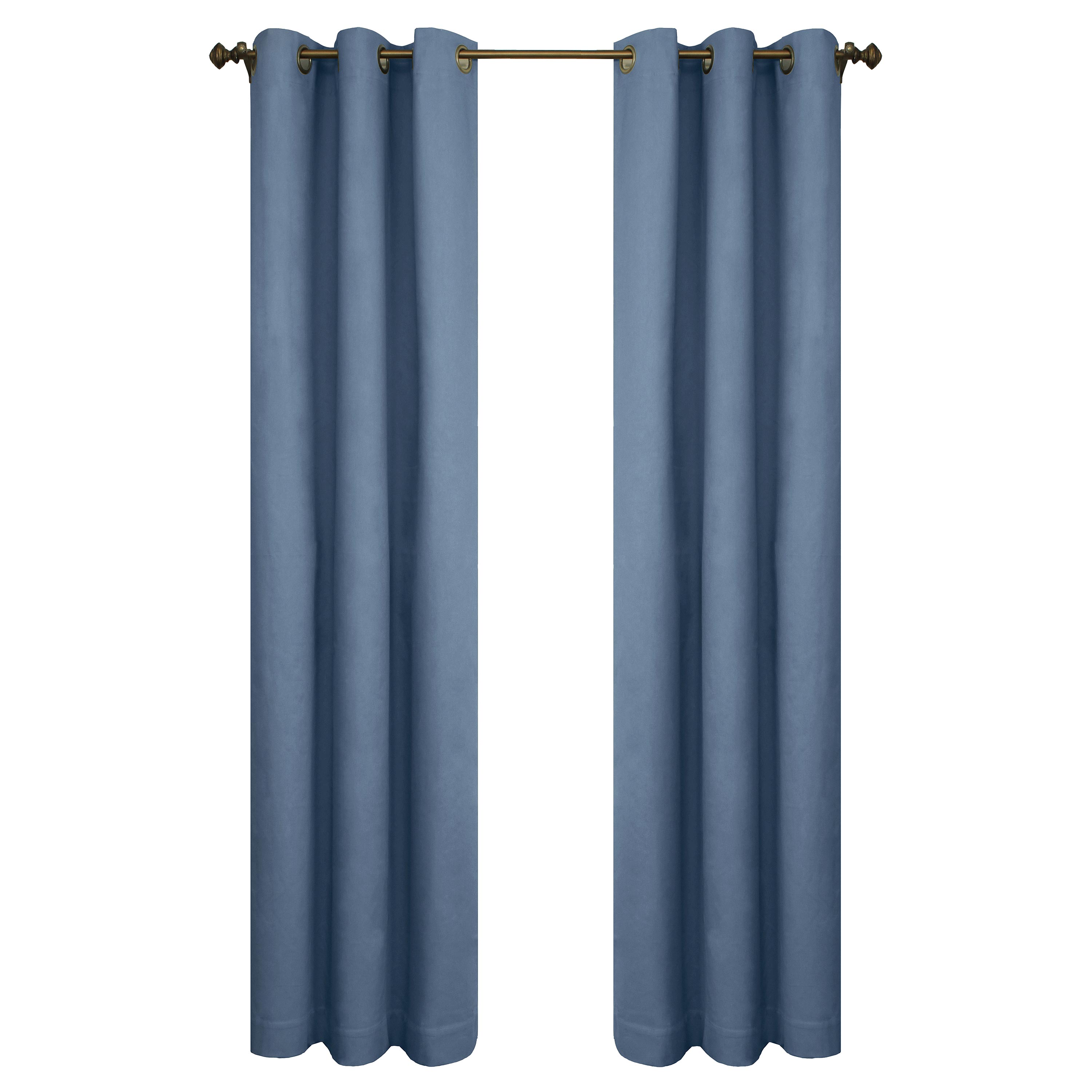72"L Thermalogic Energy Efficient Insulated Solid Grommet-Top Curtain Pair - Blue