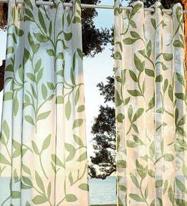 Outdoor UV-Resistant Sheer Grommet-Top Panel, 96”L x 54”W - Blue Stripe