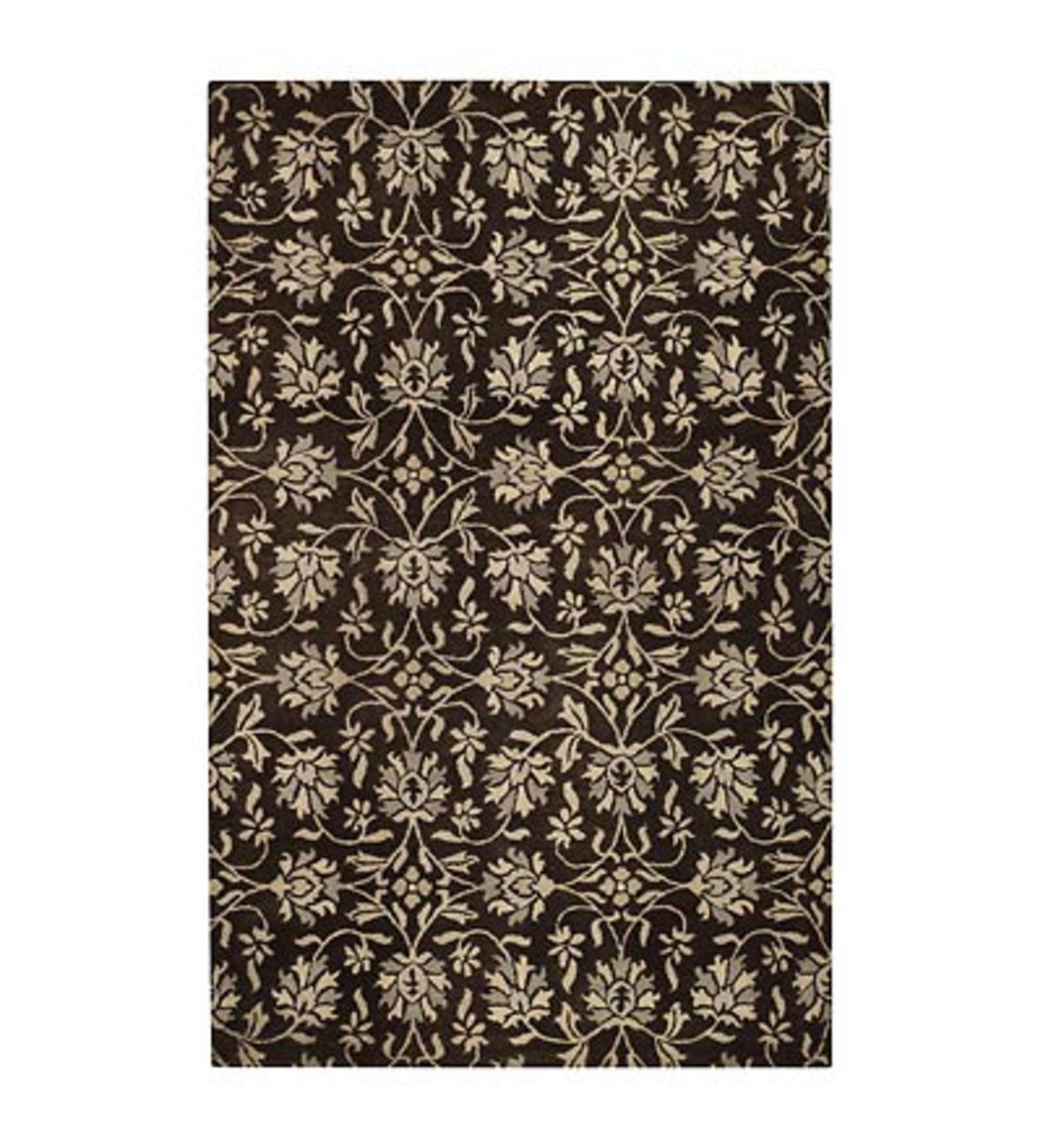 8' x 10' Charming Suzani Hand-Tufted Wool Area Rug - Charcoal