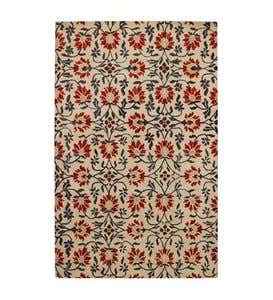 8' x 10' Charming Suzani Hand-Tufted Wool Area Rug - Red Multi
