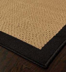 7'3"W x 10'6"L Indoor/Outdoor Stain-Resistant Textured Lanai Rug with Solid Color Border