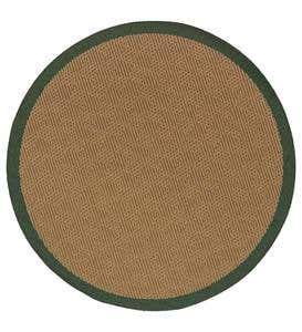 7'3"W x 10'6"L Indoor/Outdoor Stain-Resistant Textured Lanai Rug with Solid Color Border