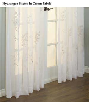 63"L Embroidered Hydrangea Sheer Curtain Panel