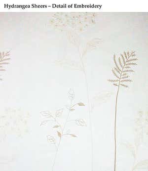 84"L Embroidered Hydrangea Sheer Curtain Panel