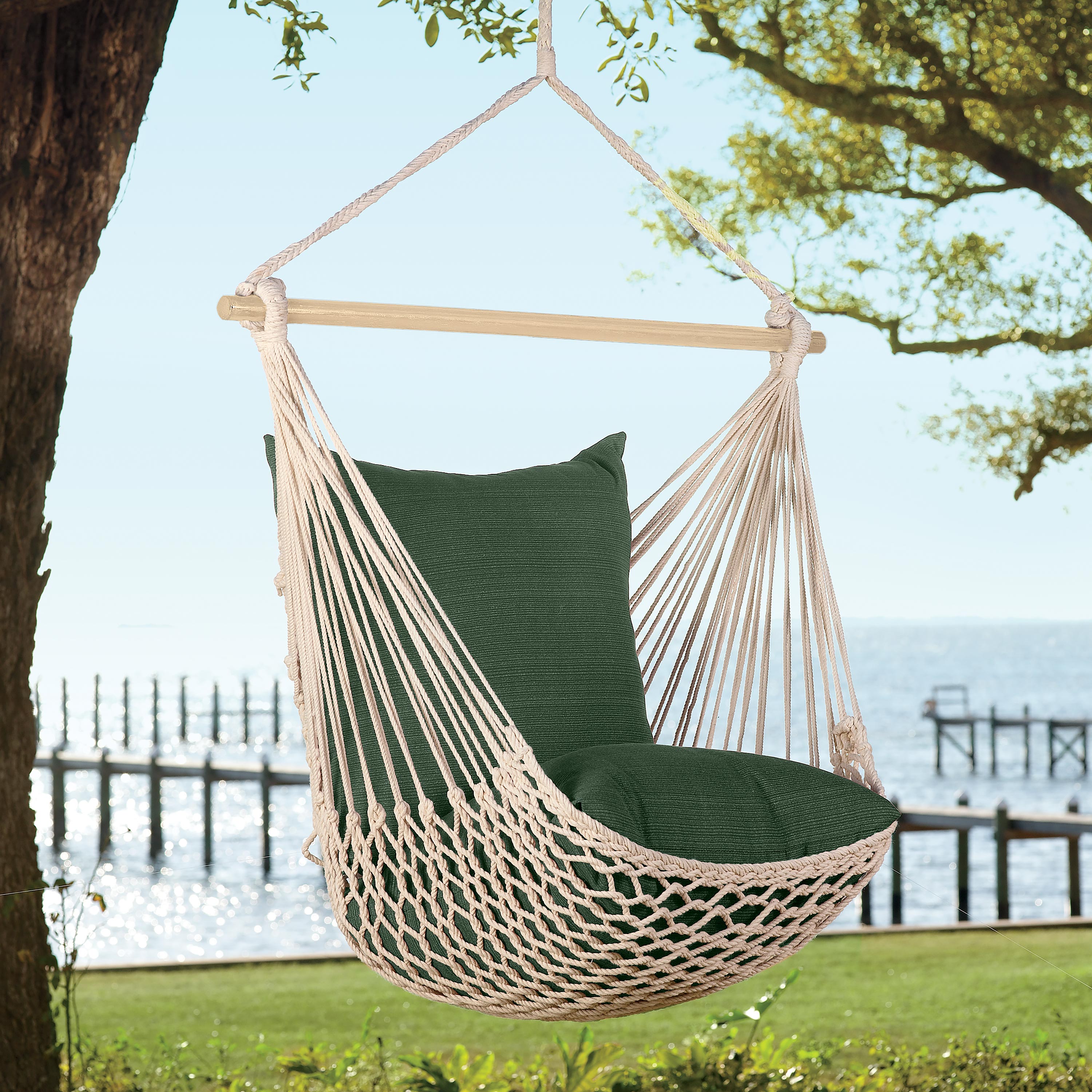 Rope Hammock Swing with Pillows