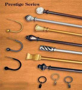 Prestige Rod Set, 28-48”W - Antique Silver - Spiral