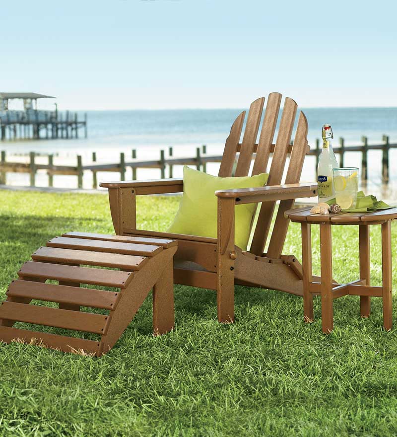 POLYWOOD™ Low-Maintenance Outdoor Adirondack Chair & Ottoman Set