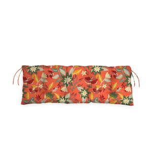 Polyester Classic Swing/Bench Cushion, 47" x 16"x 3" - Black Floral