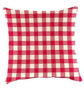 Polyester Classic Throw Pillow, 18” - Red Gingham