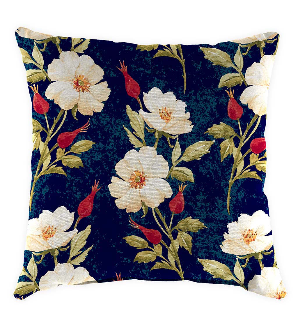 Special! Polyester Classic Throw Pillow, 15"sq. x 7" - Rose Garden