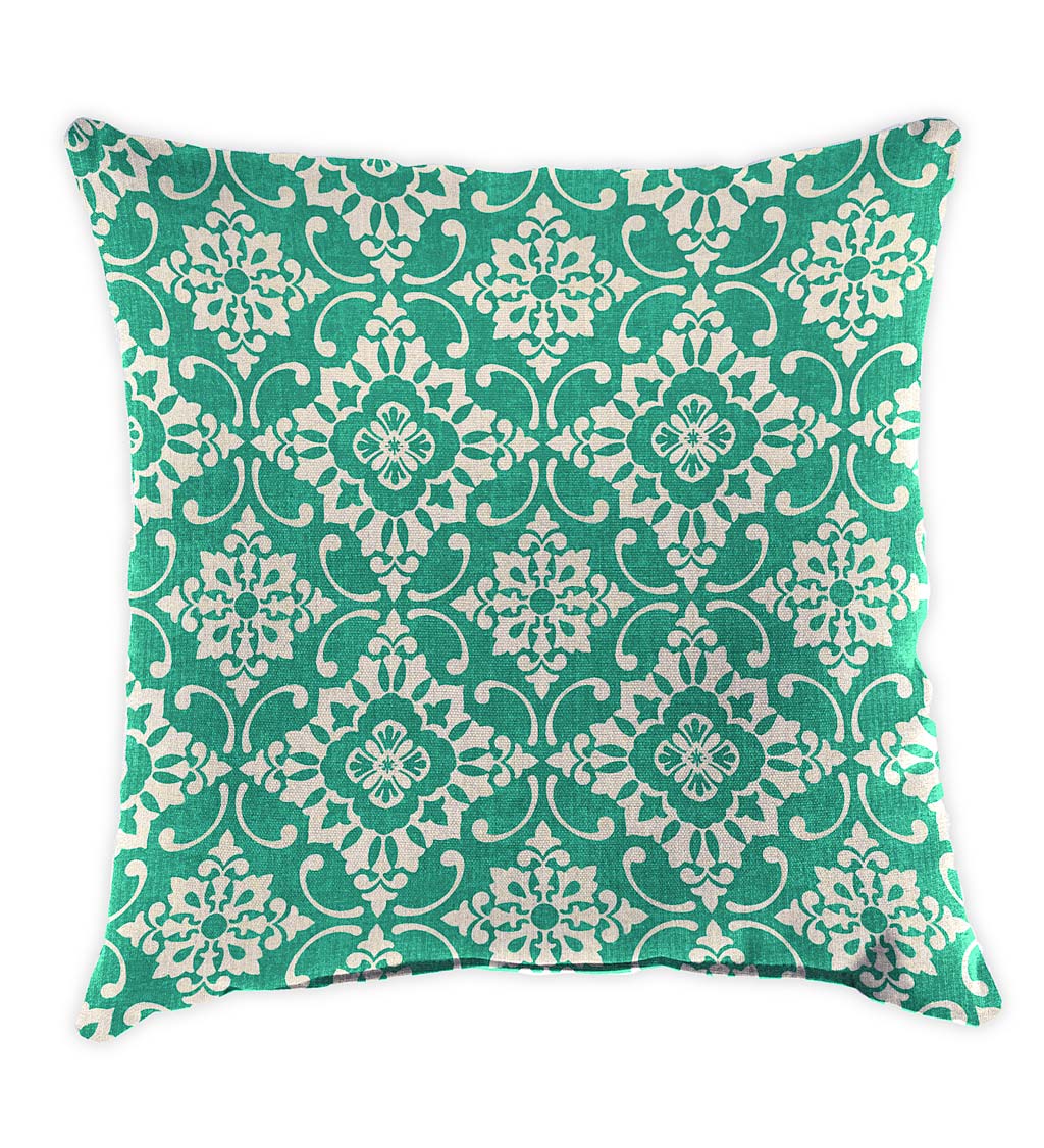 Special! Polyester Classic Throw Pillow, 15"sq. x 7" - Emerald Tile