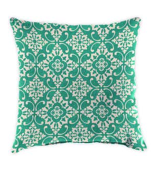 Special! Polyester Classic Throw Pillow, 15"sq. x 7" - Lilies and Hummingbirds