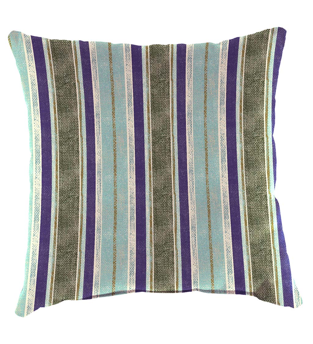 Special! Polyester Classic Throw Pillow, 15"sq. x 7" - Sea Glass Stripe
