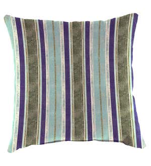 Special! Polyester Classic Throw Pillow, 15"sq. x 7" - Sea Glass Stripe